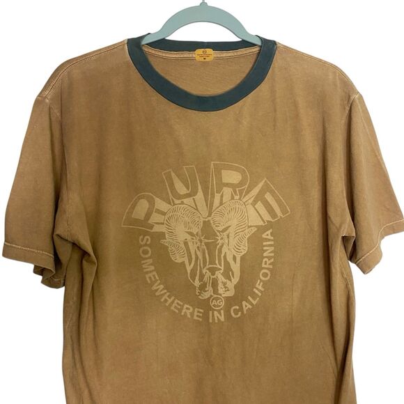 AG Adriano Goldschmied T-Shirt M Ram Graphic Crew Ringer Tee Grunge Skater NEW - Picture 4 of 11